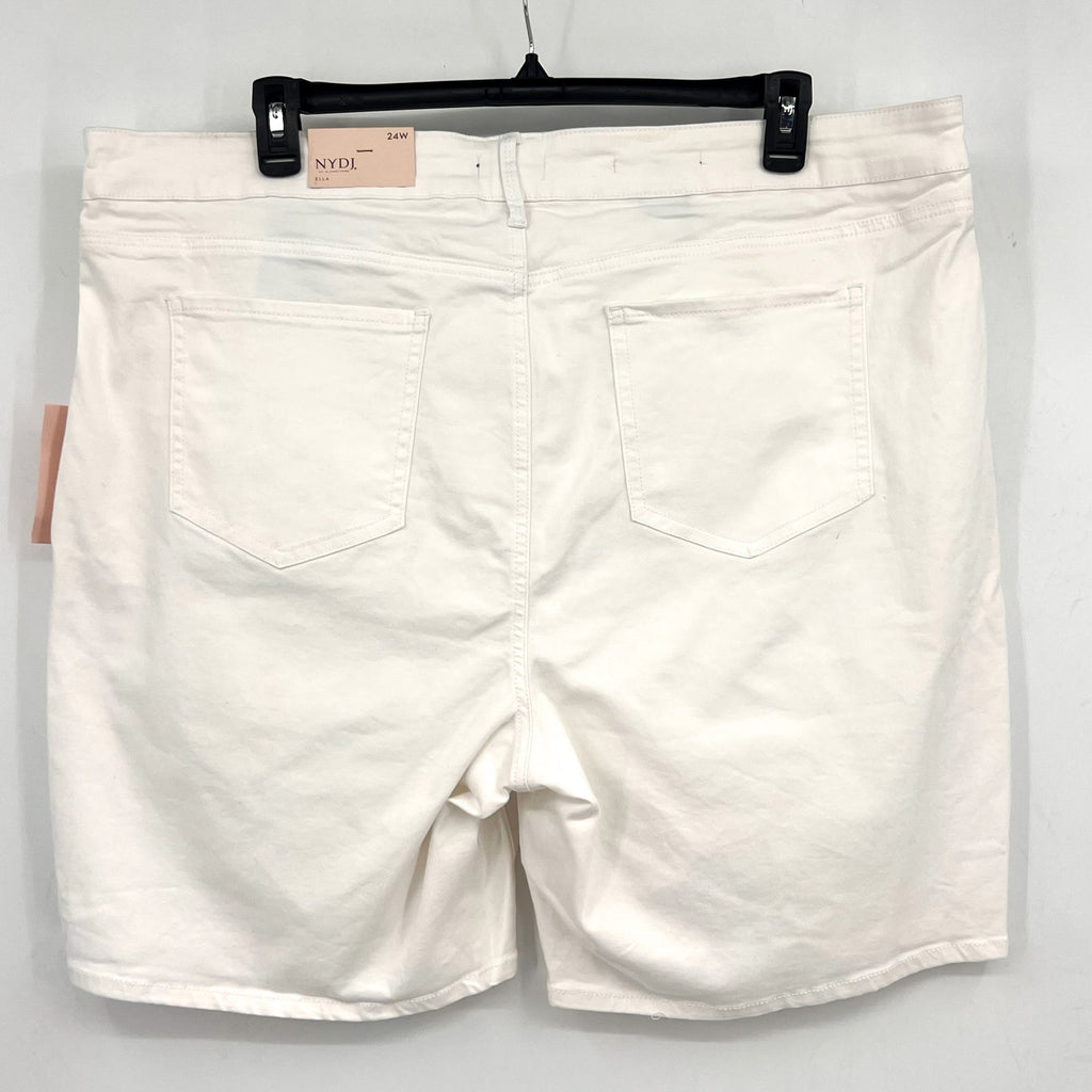 NYDJ Womens Ella Denim Shorts Size 24W Optic White 8" Inseam NWT