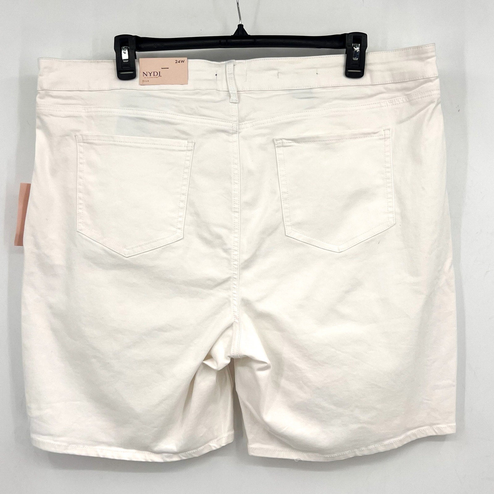 NYDJ Womens Ella Denim Shorts Size 24W Optic White 8" Inseam NWT