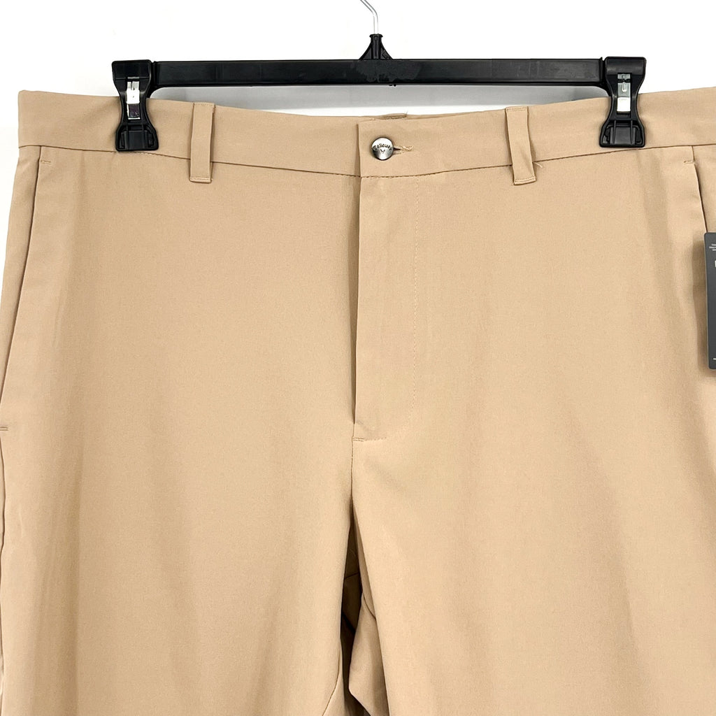 CALLAWAY Men's Golf Shorts Size 36 Tan Chinchilla 9" Inseam Flat Front NWT
