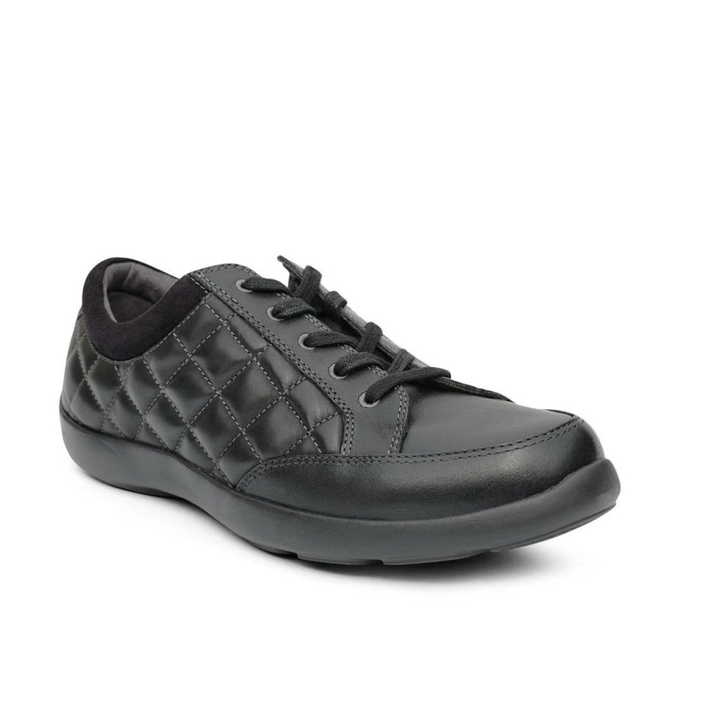 Anodyne Womens No. 75 Casual Sport Sneaker US 9.5 Wide EU 39.5 Black Leather