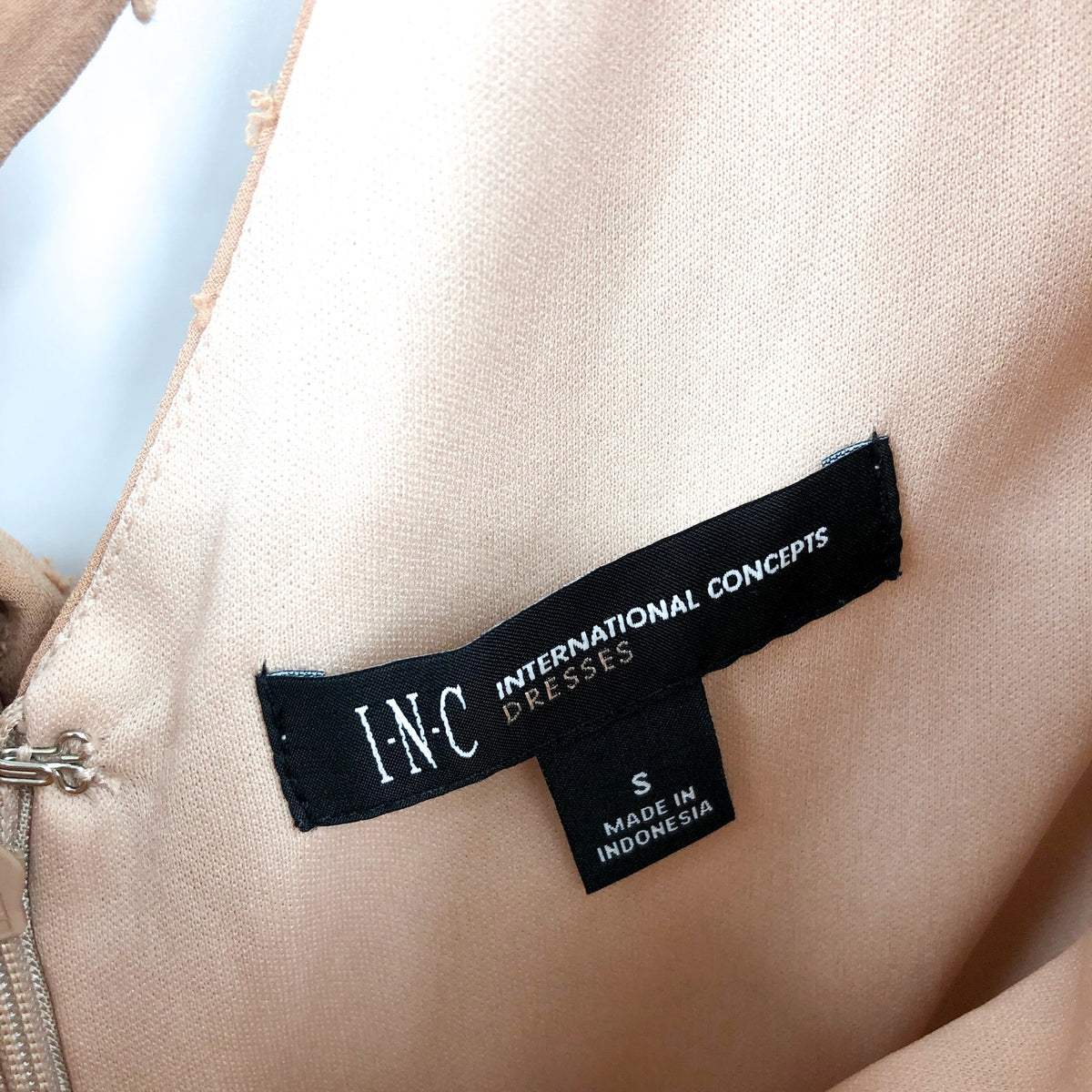 I.N.C. INTERNATIONAL CONCEPTS Chiffon Shift Dress Small Tan Back Tie NWT