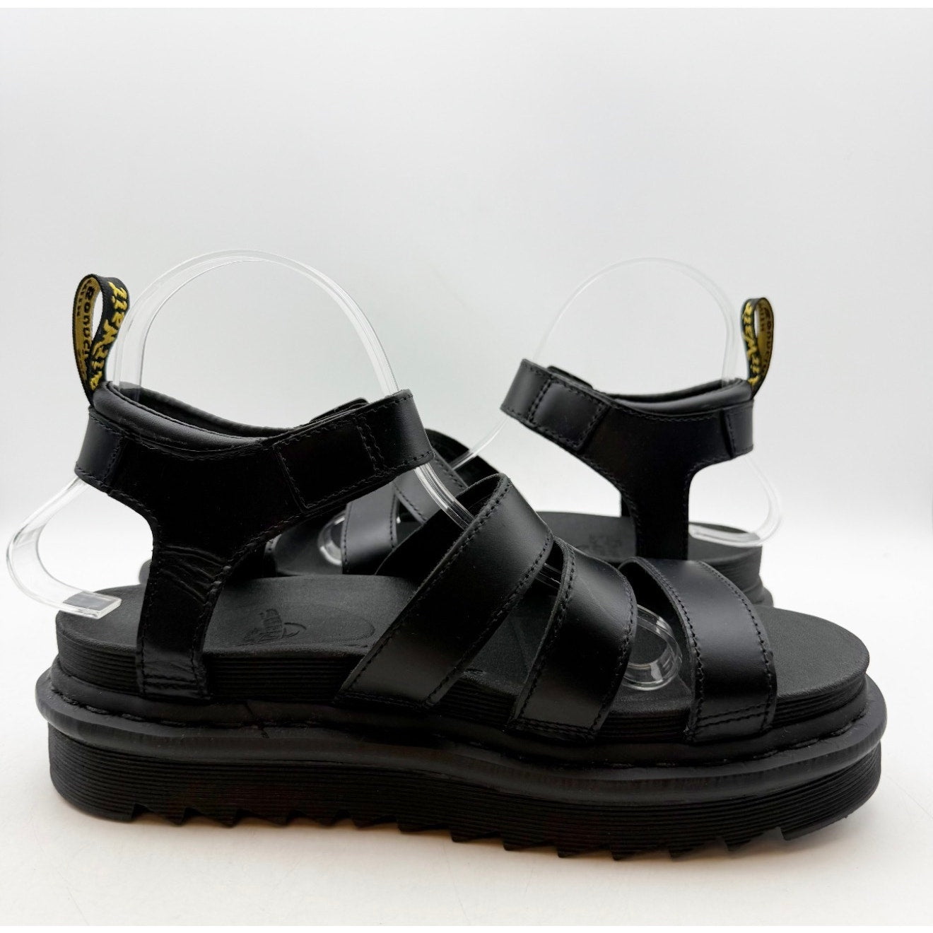 Dr. Martens Womens Blaire Sandals US 9 EU 41 Black Vegan Leather Platform NWOB