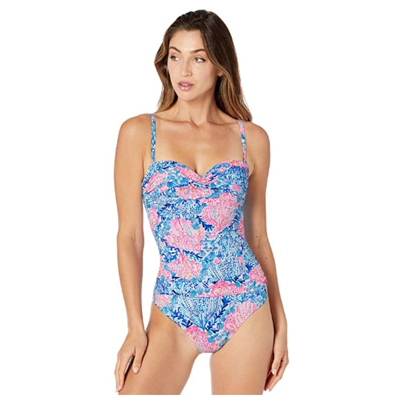 LILLY PULITZER Womens Layne One-piece Swimsuit Size 0 Blue Pink Sway with Me NWT