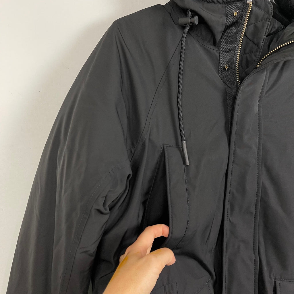 Everlane Mens The Renew Long Parka Coat XS Black Primaloft Hood Extra Heavy NWT