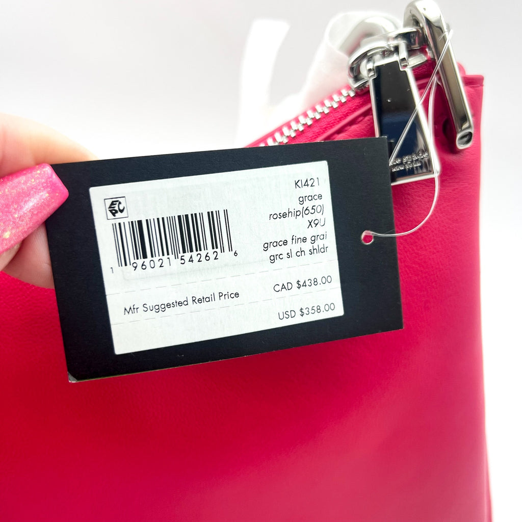 KATE SPADE Grace Chain Shoulder Bag Pink Rosehip Fine Grain Leather NWT