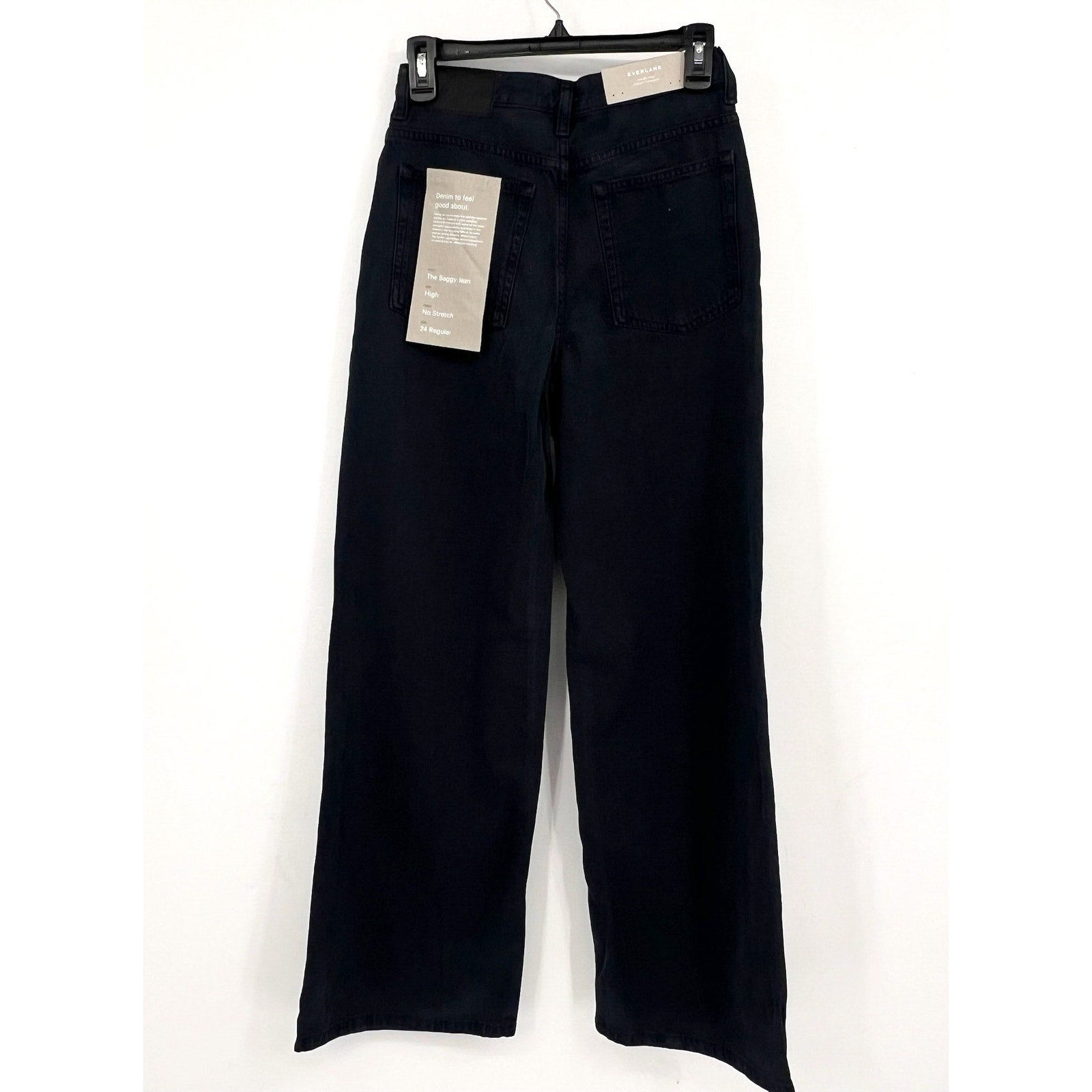 EVERLANE Women's The OG Baggy Jeans 24x30 US 00 Black Ink Wash Relaxed Fit NWT