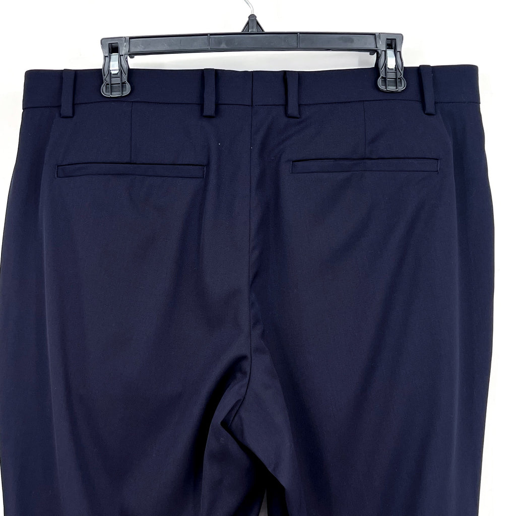 EVERLANE Men's Italian Wool Dress Pants 35x32 Navy Blue Flat Front NWT