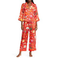 KAREN MABON Women's Holiday Feast Pajama Set XS Red Print Long Sleeve NWT