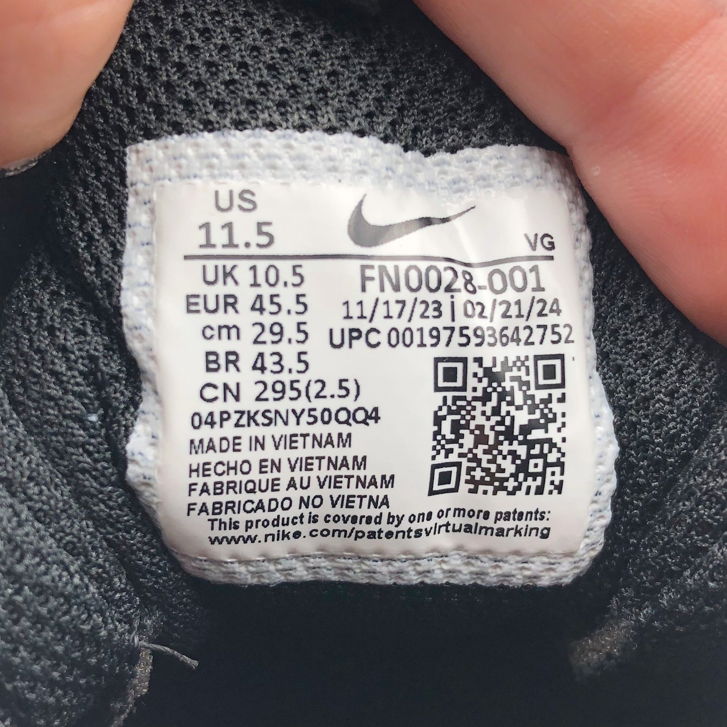 Nike Men's Alpha Menace 4 Shark Football Cleats Size 11.5 Black Grey White NWOB