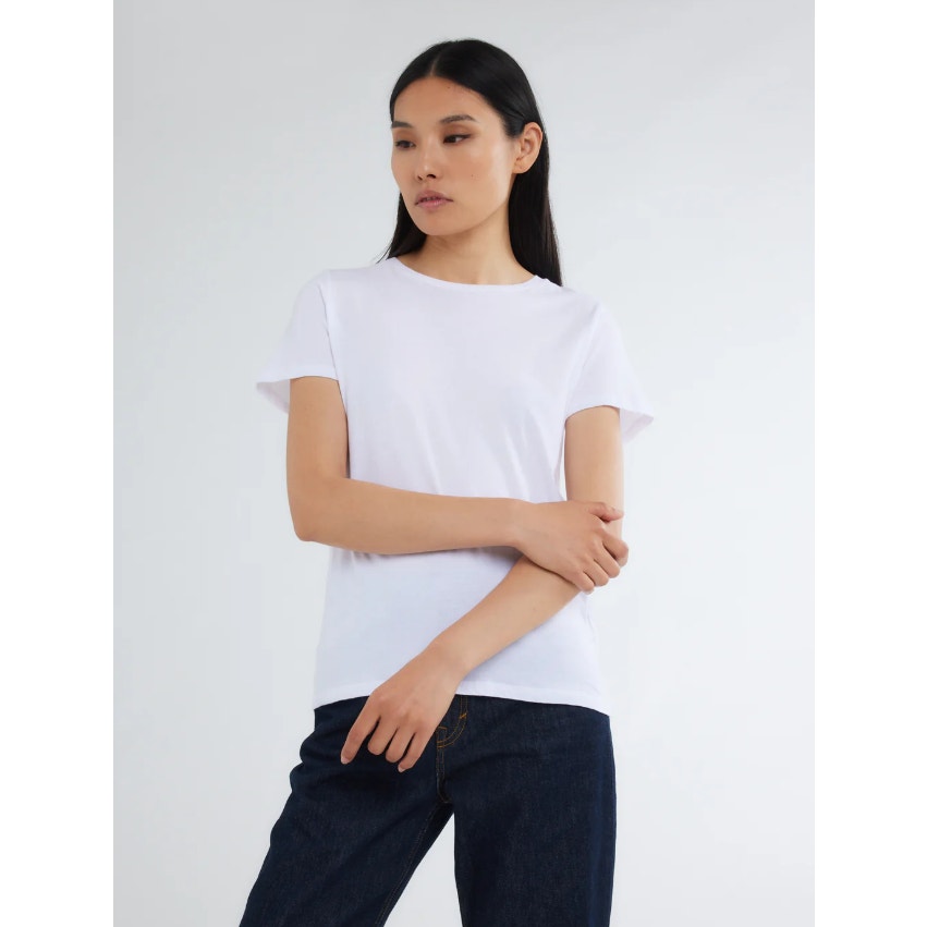 MAJESTIC FILATURES Women's Crewneck T Shirt Size 1 XS White Short Sleeve NWT