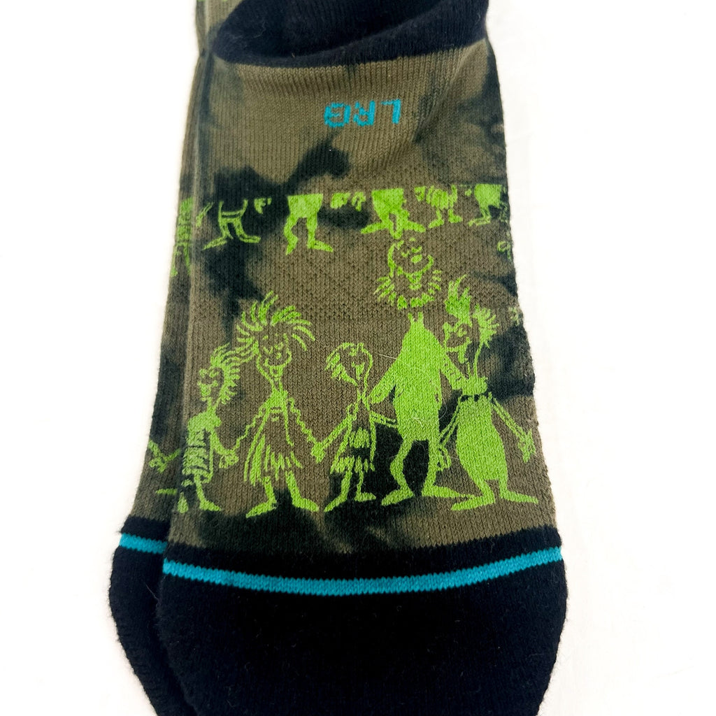 STANCE X The GRINCH Unisex Down In Whovile Crew Socks Large Green Black NWT
