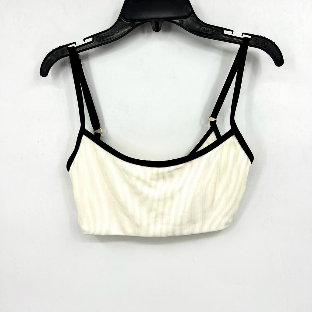 L*SPACE Women's Adalyn Bikini Top Small Cream Black Colorblock Bralette NWT