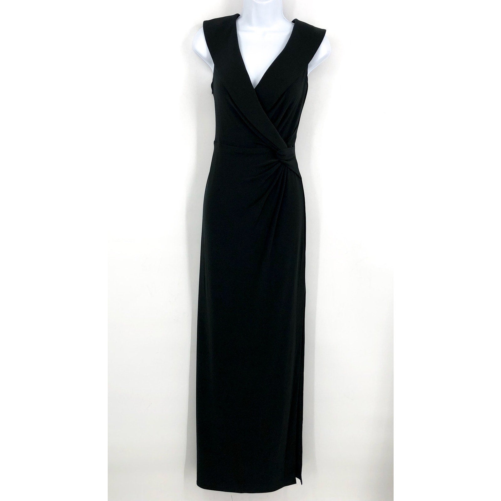 LAUREN RALPH LAUREN Off-the-Shoulder Gown Size 6 Black Jersey Dress Formal NWT