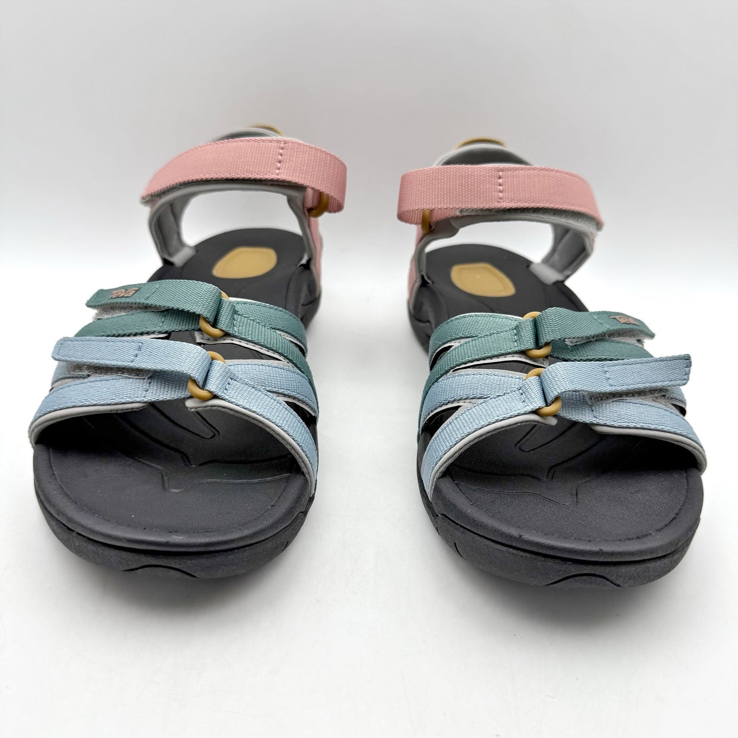 Teva Womens Tirra Leather Sandal US 8.5 EU 39.5 Black Multicolor Adjustable NIB