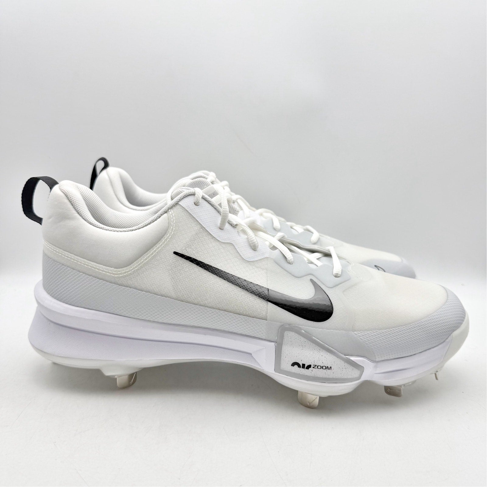 Nike Force Zoom Trout 9 Pro Low Metal Baseball Cleats Mens 14 White FB2907 NWOB
