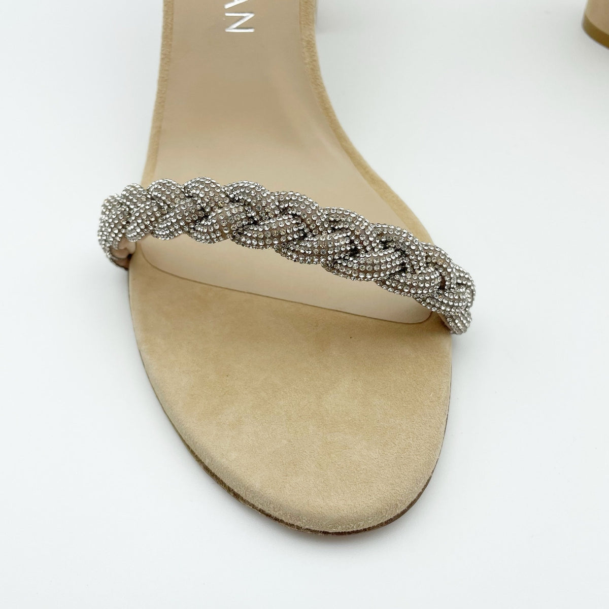 Stuart Weitzman Womens Nearlynude Highshine Sandal Size 11 Adobe Beige Heel NWOB