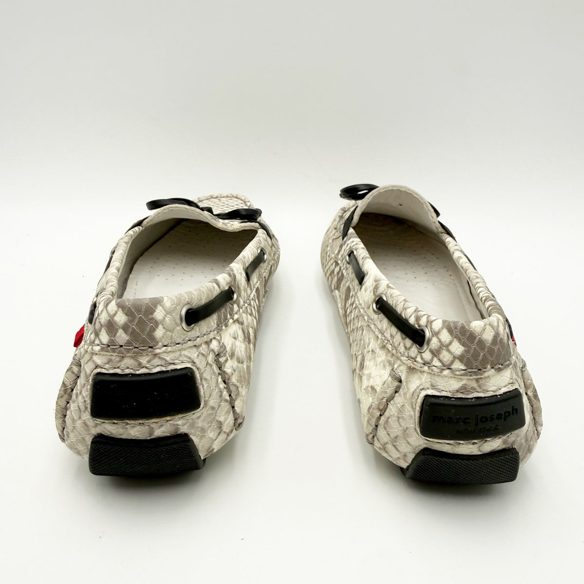 Marc Joseph NY Womens Cypress Hill Loafers Size 5.5 M Grey White Leather NWOB