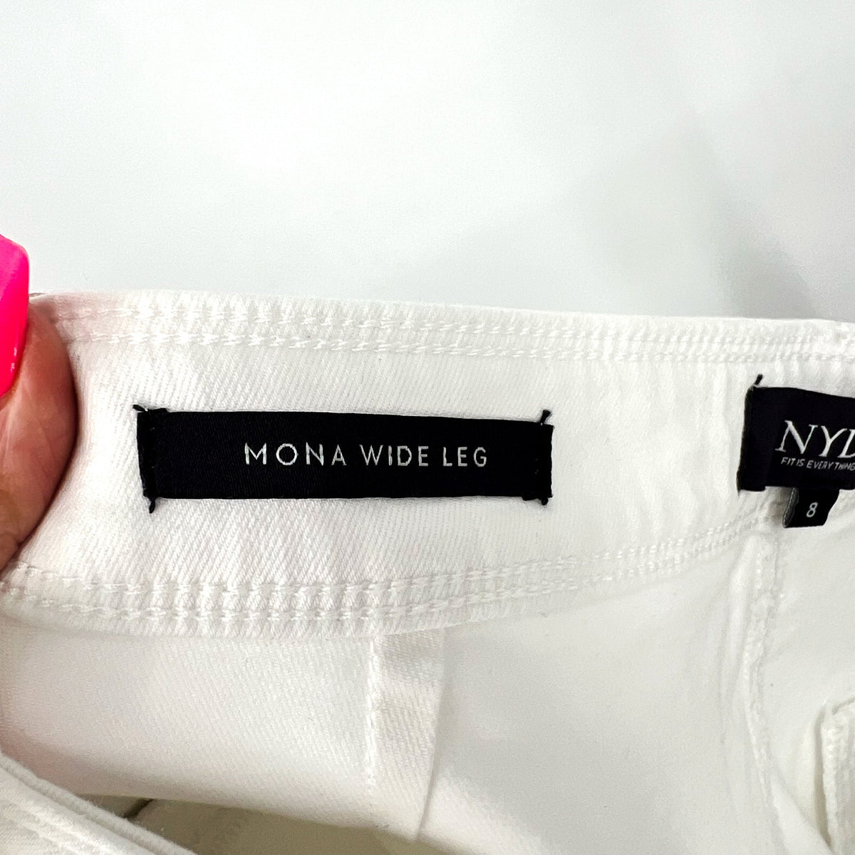 NYDJ Women's Mona Wide Leg Ankle Jeans Size 8 Optic White Denim Trouser NWT