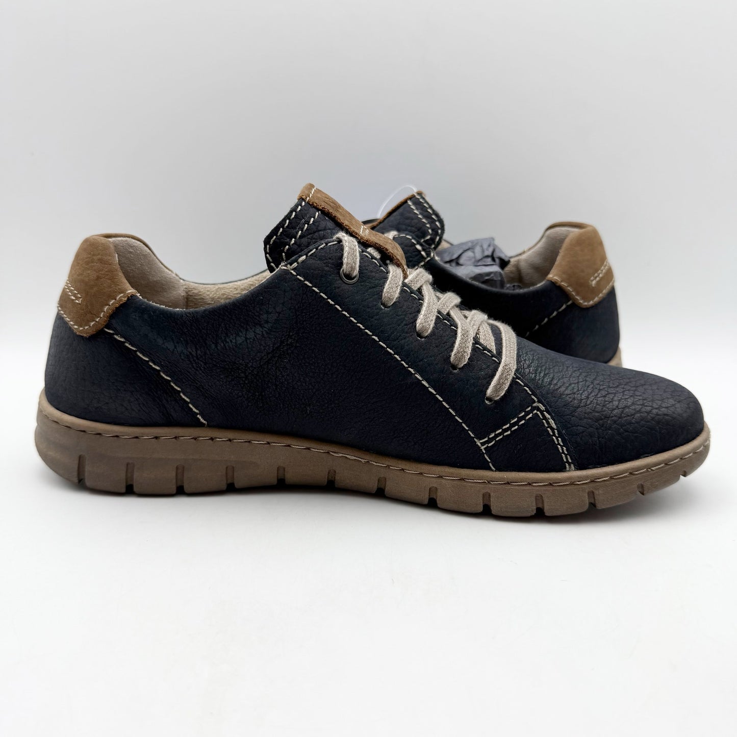 Josef Seibel Womens Steffi 62 Sneaker EU 40 US 9-9.5 Blue Leather Waterproof NIB