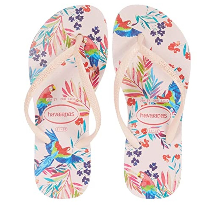 Havaianas Childrens Flip-Flops US 9 EU 23-24 Pink Floral NWT