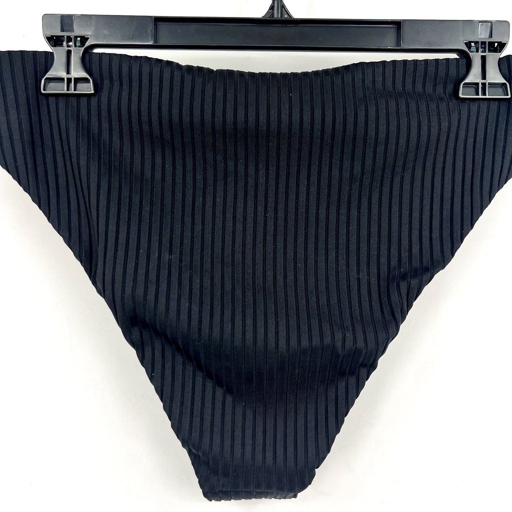 L*SPACE Women's Savannah Classic High Waist Bikini Bottoms Medium Black NWT