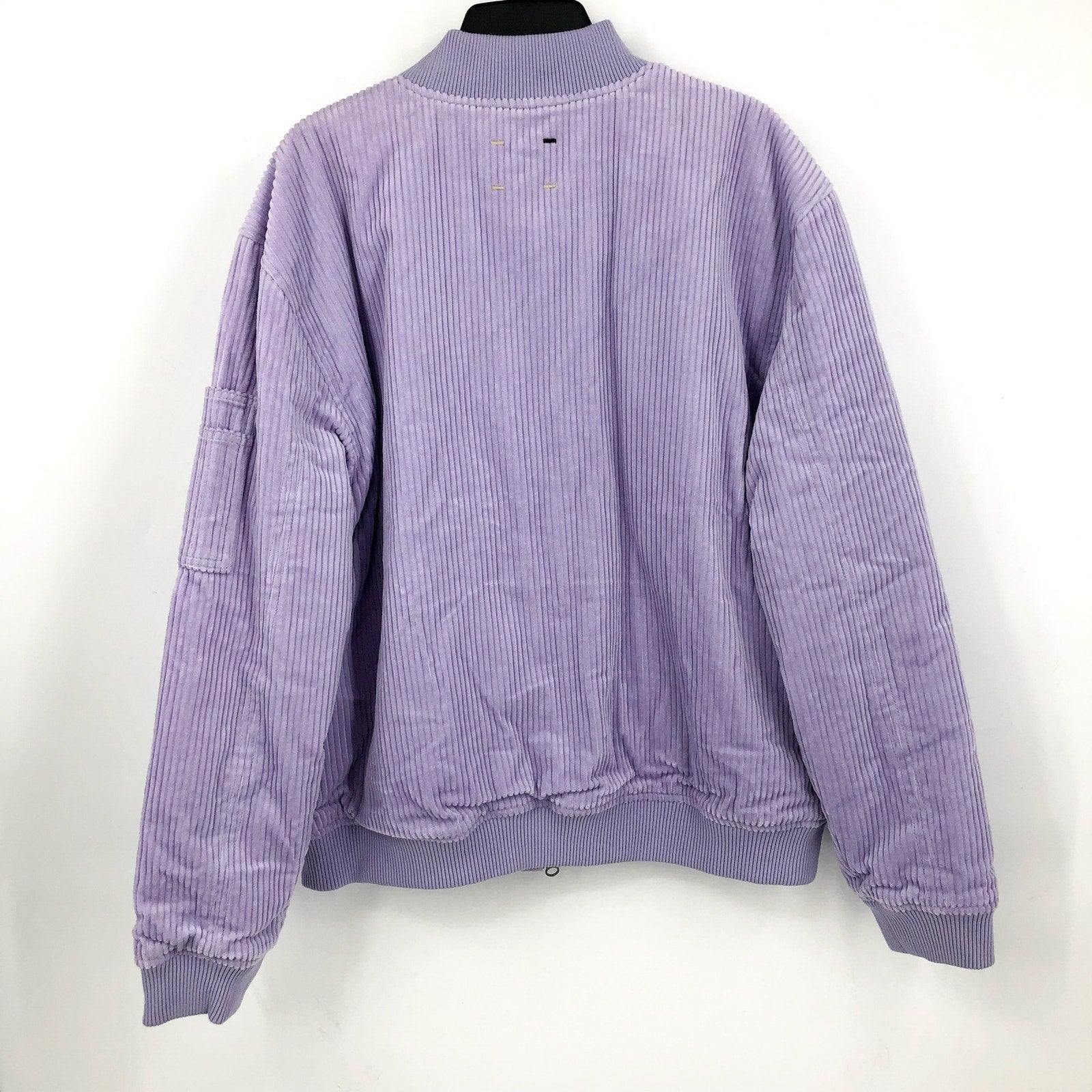 LABEL Unisex Go-To Corduroy Bomber Jacket XL Lavender Purple Full Zip NWT