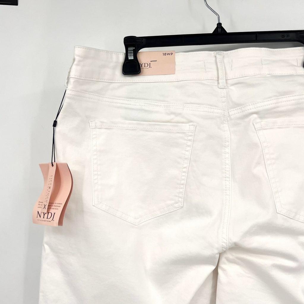 NYDJ Womens Ella Denim Shorts Size 18W PETITE Optic White 8" Inseam NWT