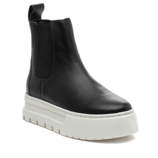 J/Slides Women's Riley Chelsea Boot Size 10 Black Leather Platform NIB