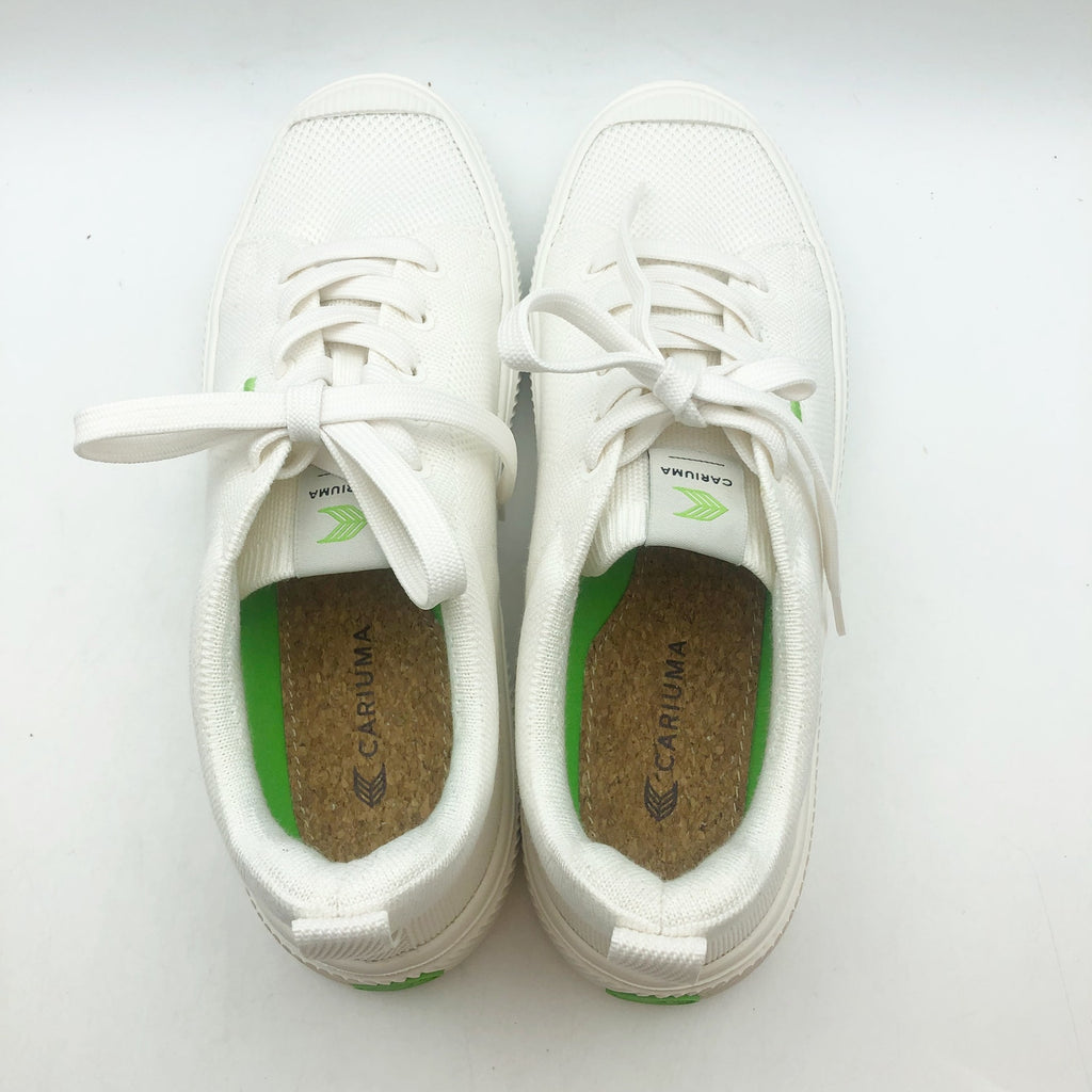 Cariuma IBI Low Sneakers Womens 10.5 Mens 9 Off White Bamboo Knit Casual NIB