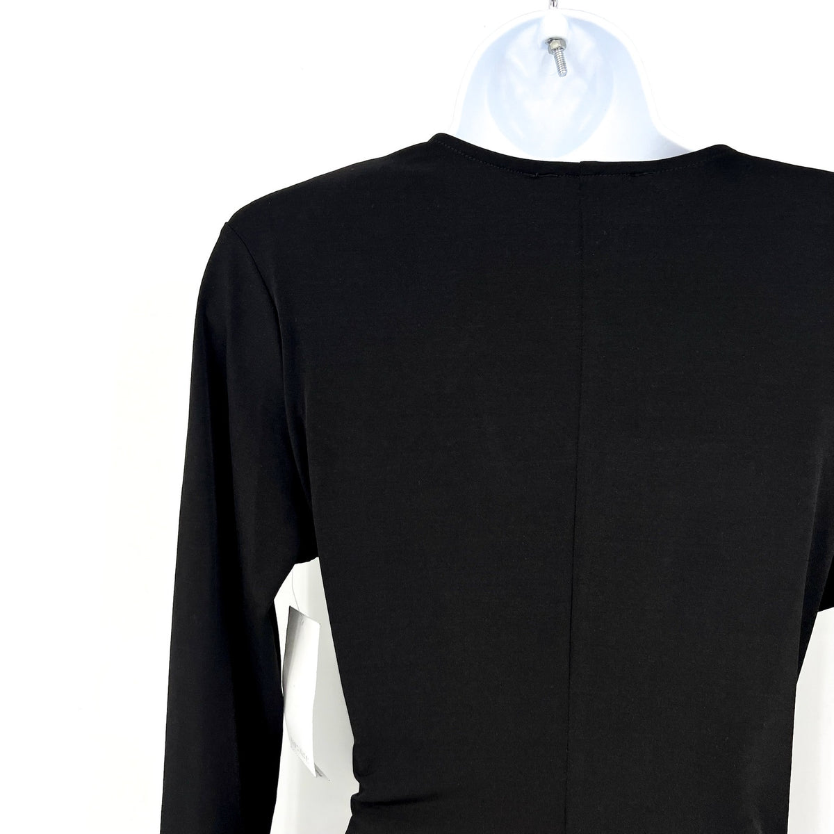 KAREN KANE Women's Twist Front Dress Large Black Stretch Long Sleeve NWT