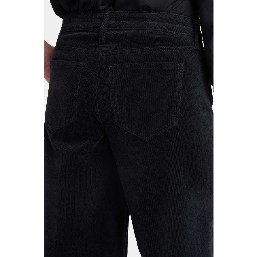 NYDJ Women's Teresa Wide Leg Trouser Pants Size 10 Black Corduroy Stretch NWT