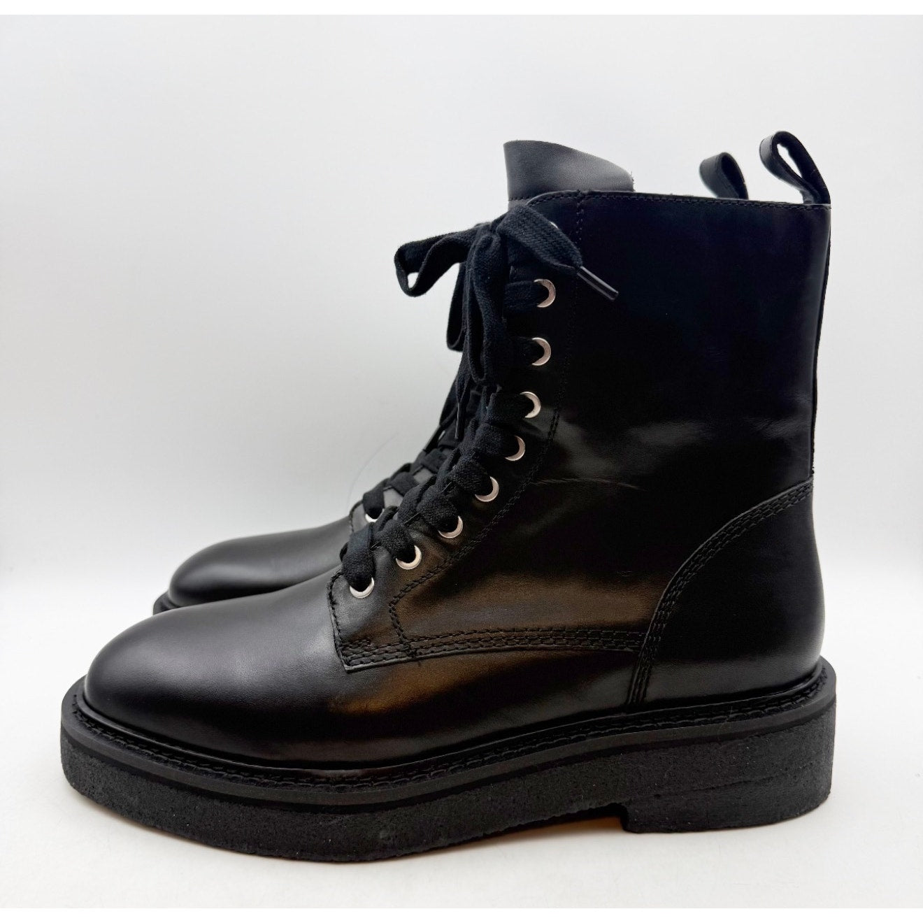 Saint Morta Men's Chunky Boot Size 9 Black Leather Lace Up Combat NIB