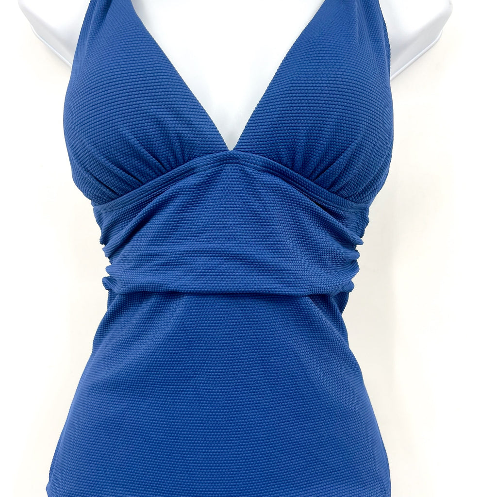 TOMMY BAHAMA Island Cays Gold Ring One-Piece Swimsuit 12 Blue Indigo tide NWT