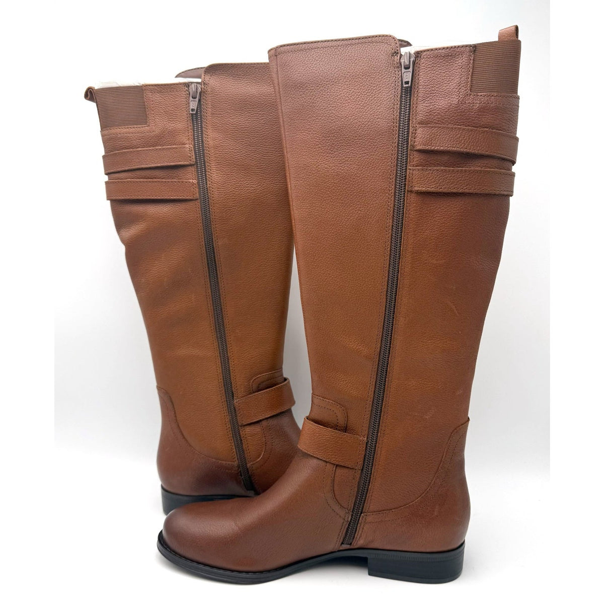 Naturalizer Womens Jessie Knee High Riding Boots Size 7 Wide Brown Cinnamon NIB