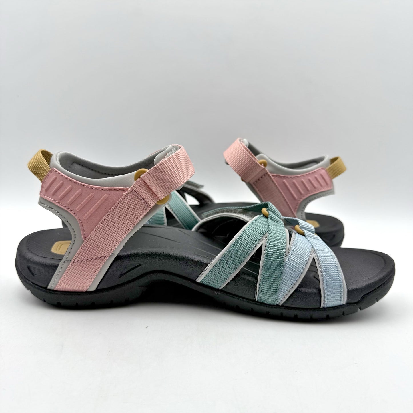 Teva Womens Tirra Leather Sandal US 8.5 EU 39.5 Black Multicolor Adjustable NIB