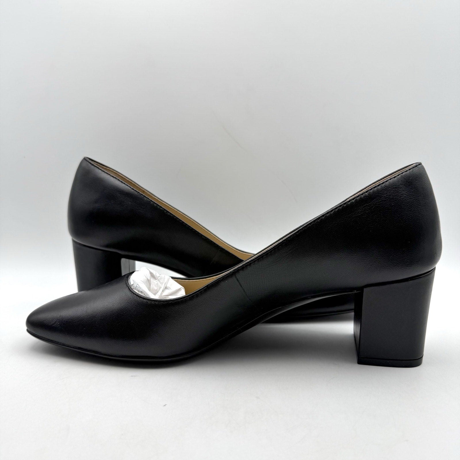 Naturalizer Womens Karina Pumps Size 7.5 Wide EU 38 Black Leather Heels NIB