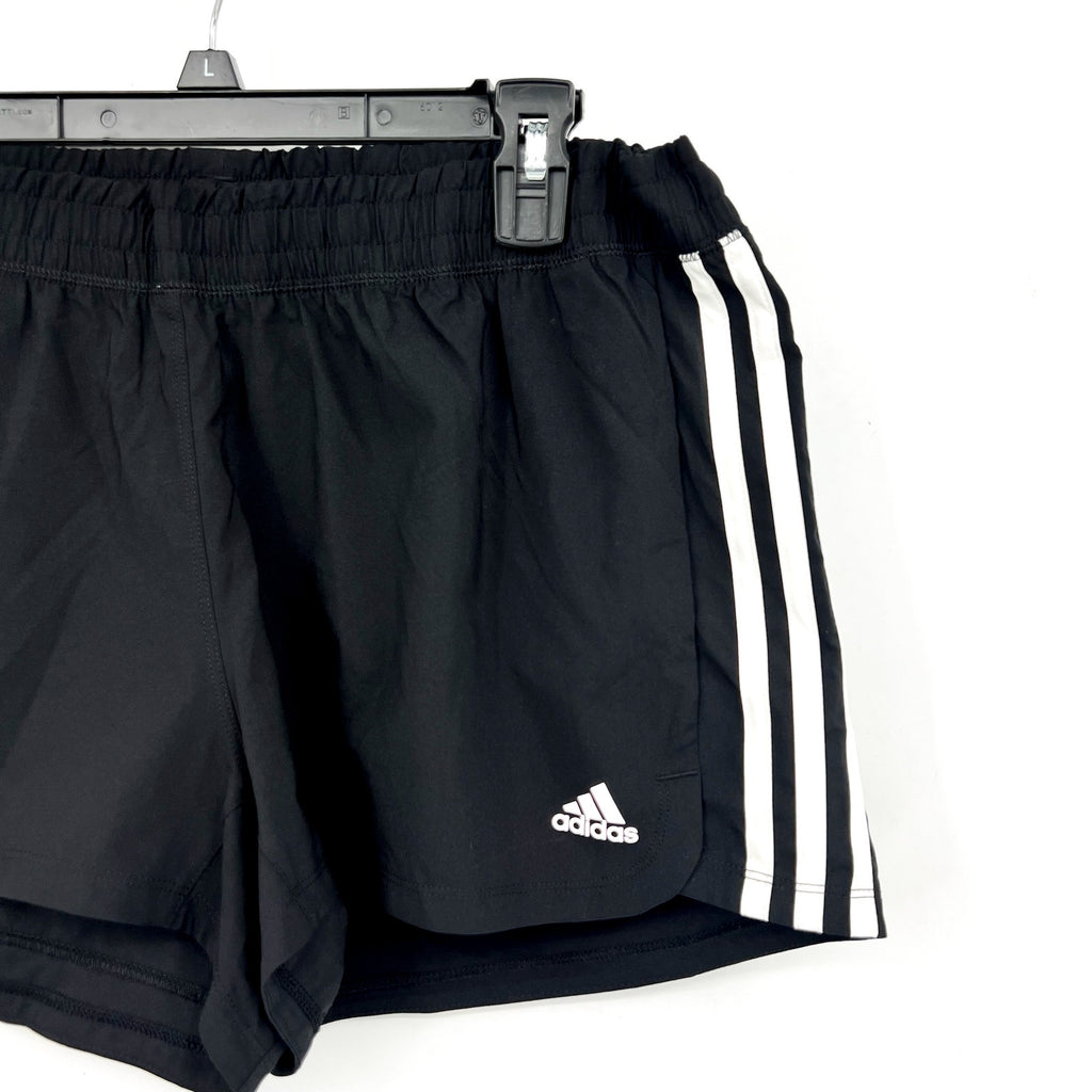 ADIDAS Women's Pacer 3 Stripes Woven Training Shorts XL Black White NWT