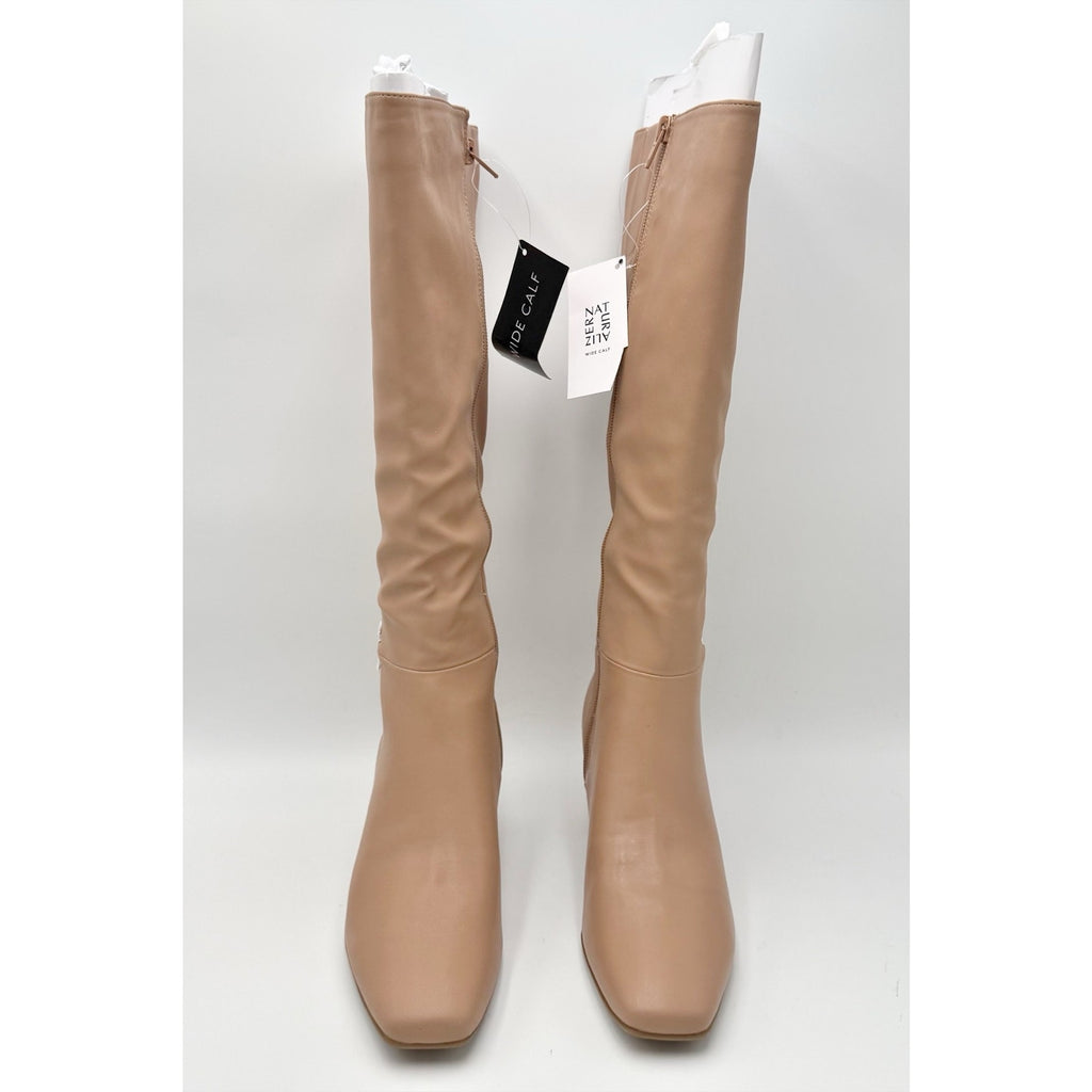 T5111. Naturalizer- WOMENS 8M WIDE CALF- Waylon Knee High Boots Beige Taupe NIB