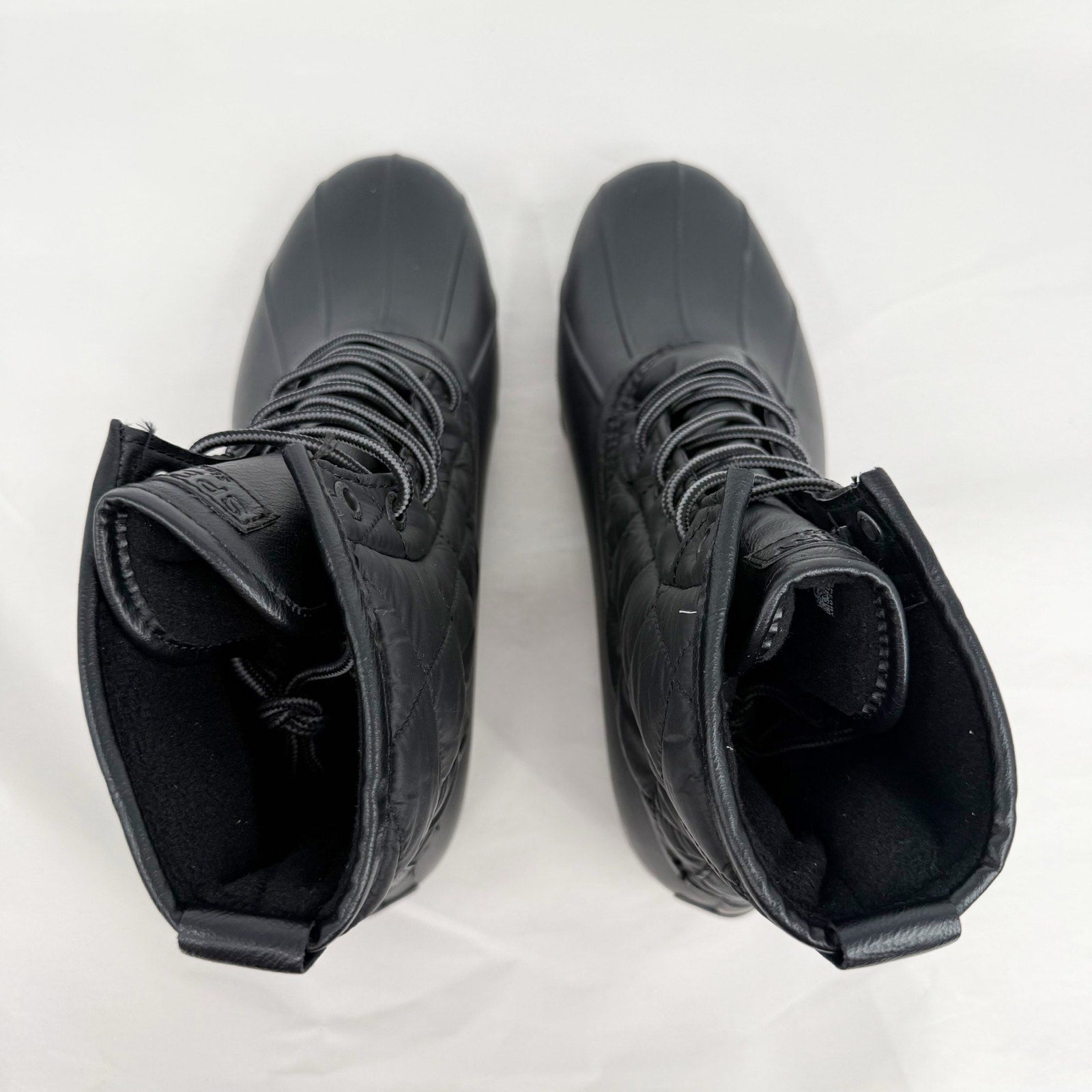 SPERRY Mens Saltwater Quilted Duck Rain Boots US 12 Black Water Resistant NWOB