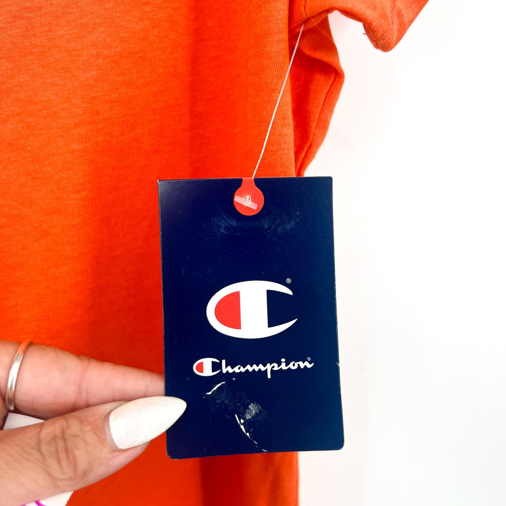 CHAMPION Womens Clemson Team Script Short Sleeve T-shirt Large Orange NWT