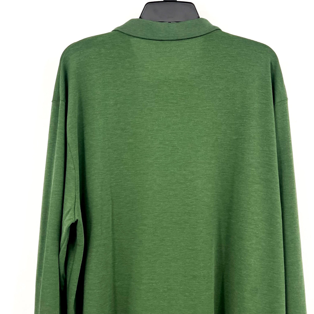 OUTDOOR VOICES Men's Birdie Long Sleeve Polo Shirt 3XL Greenwoods DriRELEASE NWT