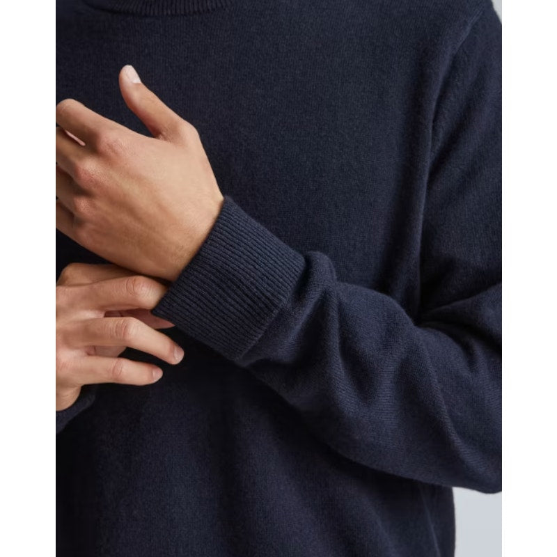 Everlane Mens Grade-A Cashmere Crew Sweater Large Dark Navy Blue NWT