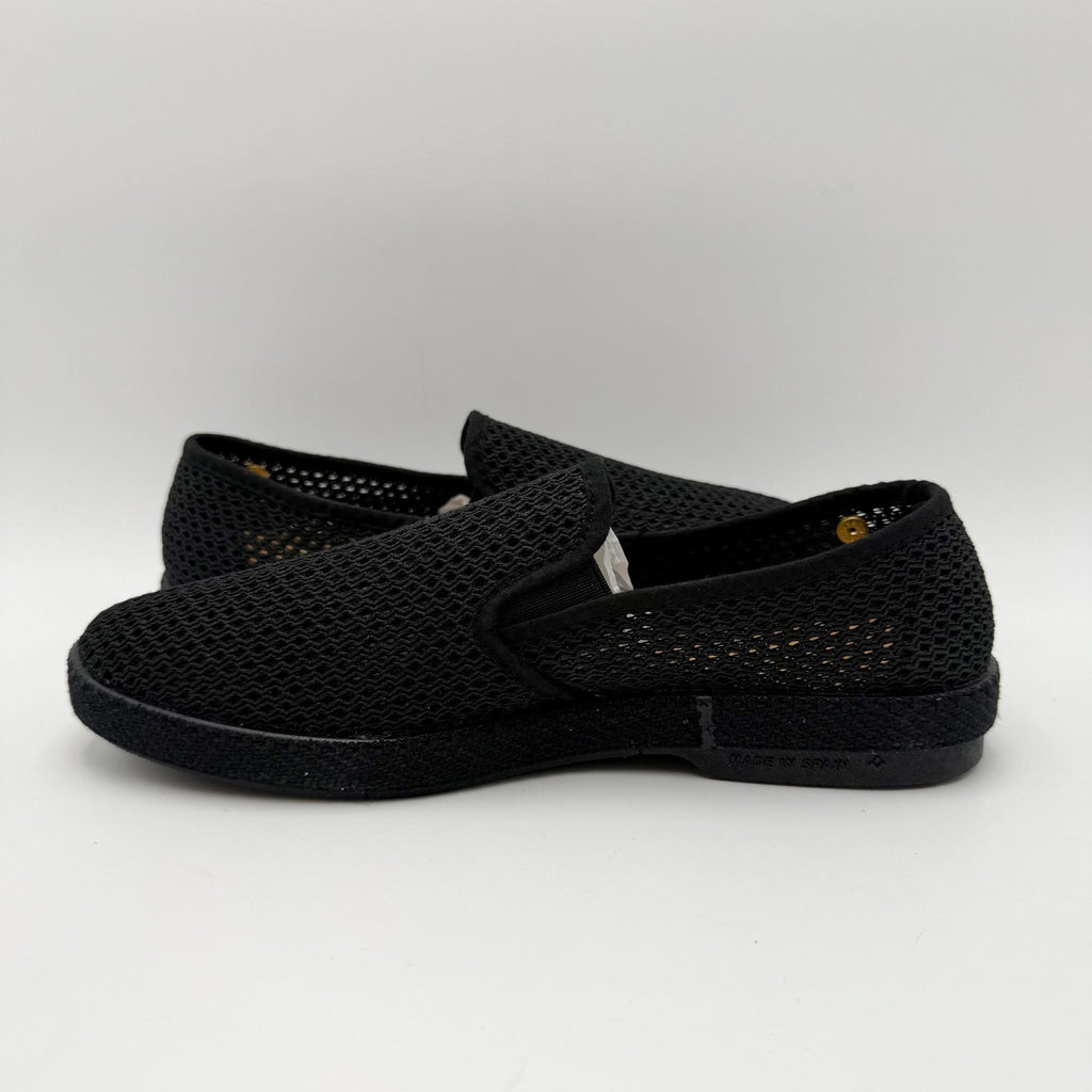 Rivieras Womens Classic Mesh Slip On Shoes Size 7.5 EU 38 Black NIB