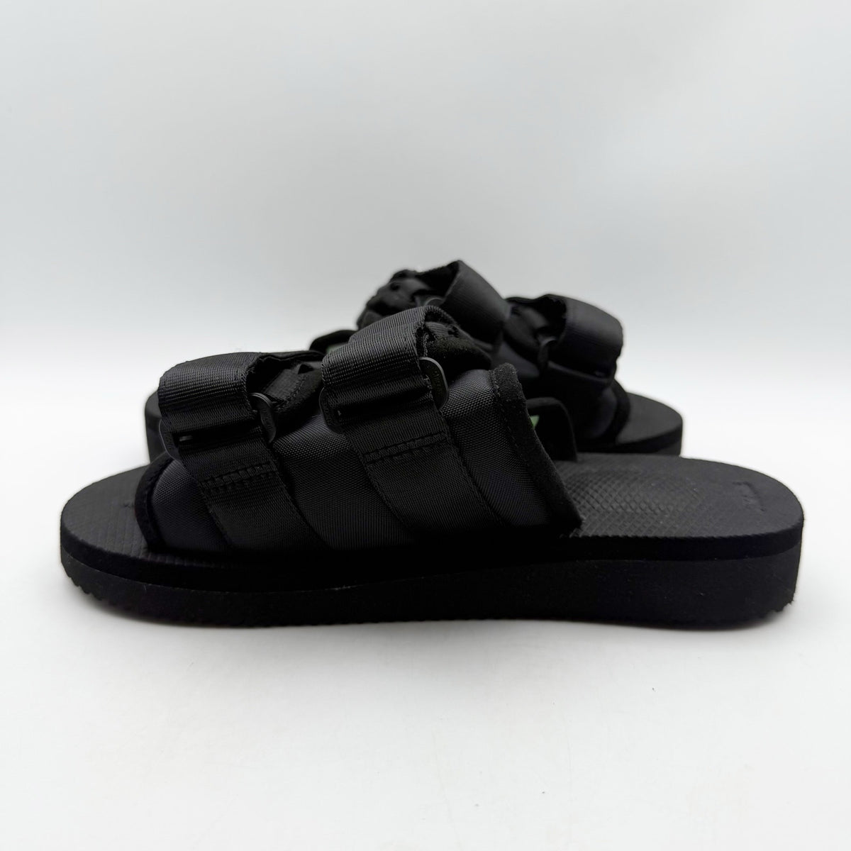 Suicoke Womens MOTO-VS Slip On Sandals Size 6 EU 35 Black Suede NWOB
