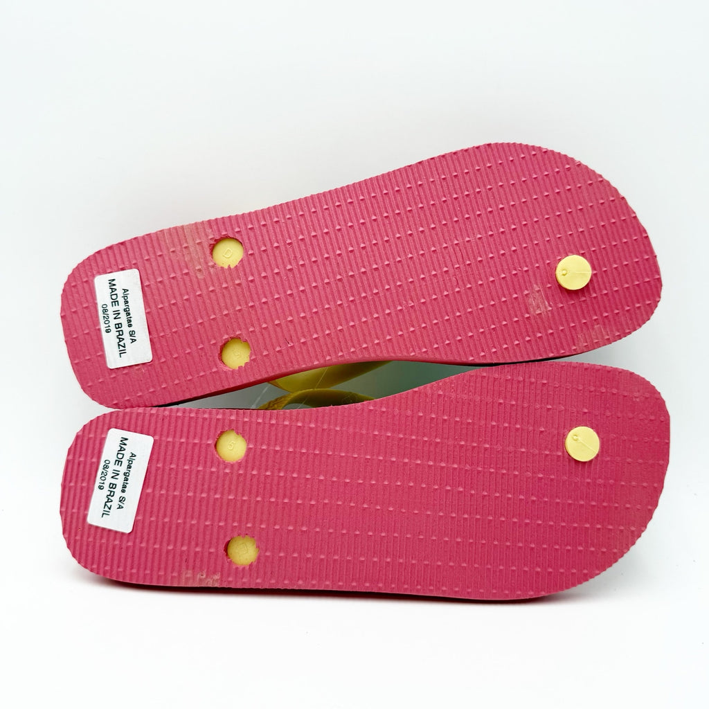 Havaianas Womens Top Vibes Flip Flops US 9-10 EU 39-40 Pink Tropical NWOB