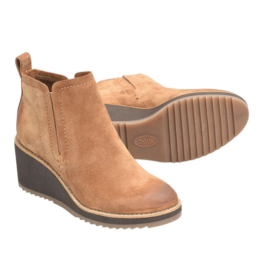 Sofft Womens Emeree Boots US 10 EU 41 Brown Suede Leather Wedge Heel NWOB