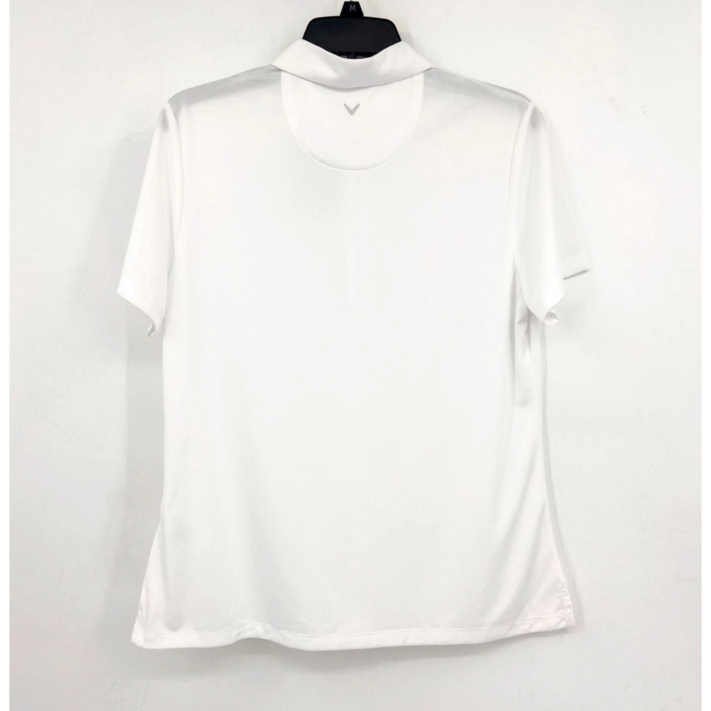CALLAWAY 1/4 Zip Short Sleeve Golf Polo Shirt Medium Brilliant White Heather NWT