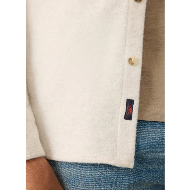 FAHERTY Men's Legend Sweater Shirt Small Off White Heather Long Sleeve NWT