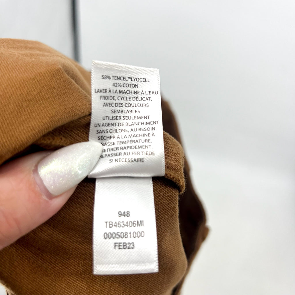 TREASURE AND BOND Womens Cotton Blend Utility Pants Size 10 Brown Trouser NWT