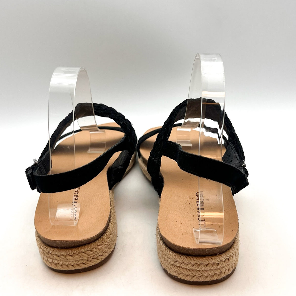 LUCKY BRAND Women's Gloreah Espadrille Flat Sandals Size 8.5M Black NWOB